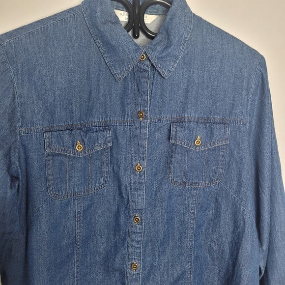 Lee Riders button down denim shirt size Medium - Picture 5 of 8